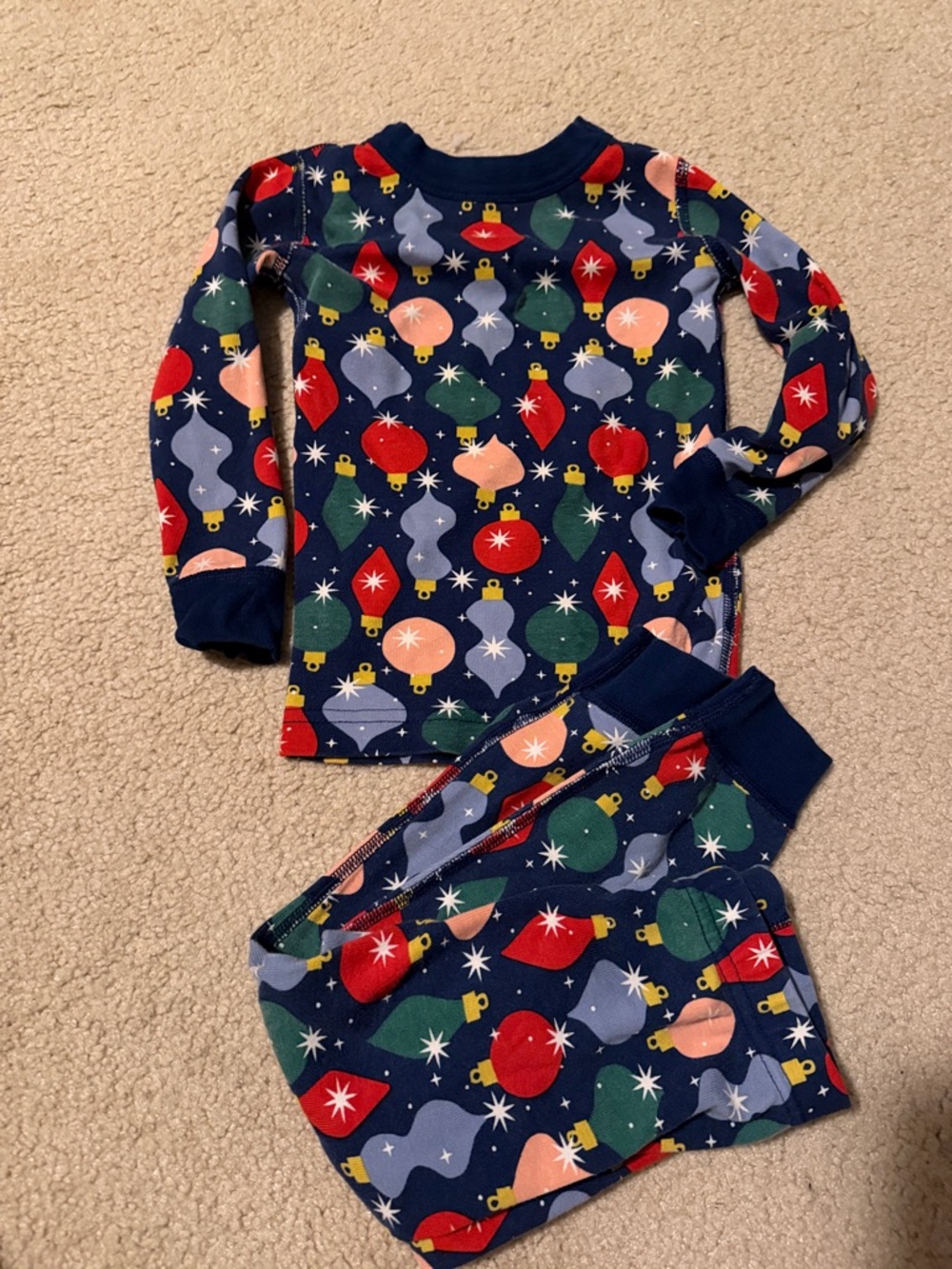 Hanna Andersson Kids Navy Ornament Print Pajama Set